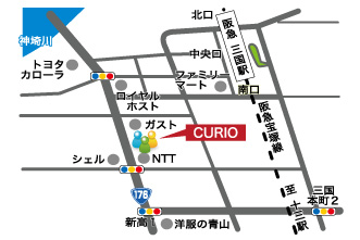 大阪市淀川区　パソコン修理キュリオステーションへの地図